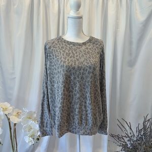 Buffalo David Britton Gray Leopard Print Lounge Sweatshirt M
